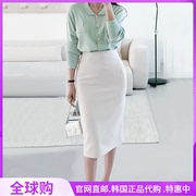OL通勤半身裙白色高腰包臀韩国2023春夏气质职业西装裙子