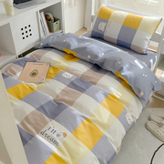 纯棉学生宿舍三件套床上用品全棉柔软床单被套大学高中用单人床