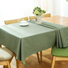 美式乡村田园绿色小格子桌布餐桌，布艺茶几盖台布书桌棉麻长正方形