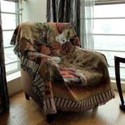出口外贸复工风卡通熊单人沙发垫芝华士沙发靠罩背巾摇椅垫沙发毯