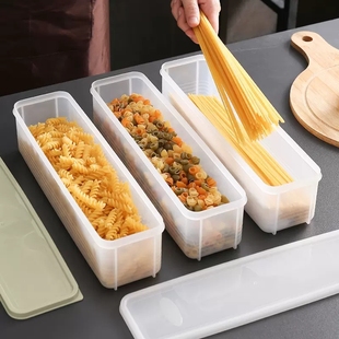 面条收纳盒长方形塑料冰箱，食品保鲜盒带盖厨房，杂粮食物挂面密封盒