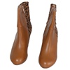 时尚豹纹马毛搭配棕色头层牛皮短筒女靴隐形防水台真皮靴62525014