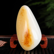 天然和田玉籽料原石手把件新疆玉器羊脂玉红皮原石把玩件小摆件