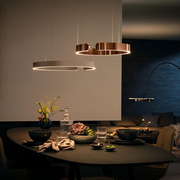 北欧餐厅圆形吊灯现代简约意大利创意，个性餐桌灯铝材吊灯大气家用