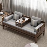 新中式老榆木实木罗汉床现代简约小户型客厅抽拉式推拉沙发床两用