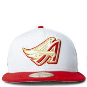newera中性流行时尚洛杉矶天使，队50周年纪念帽白红色运动帽