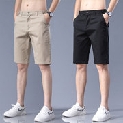 短裤男夏季休闲五分裤，韩版修身潮流中裤，薄款宽松男士七分5分裤子