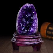 天然水晶紫水晶洞摆件乌拉圭聚宝盆钱袋子消磁原石摆件办公室
