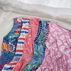 98-152英单bd女童夏季纯棉，粉色绿色星空条纹连衣裙儿童裙子童装