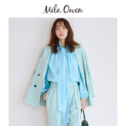Mila Owen 24年春夏季休闲通勤气质中长款宽松西装外套女士