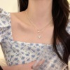 春季珍珠双层爱心项链女轻奢高级设计感小众叠带锁骨链颈链