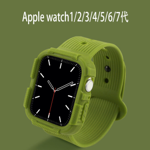 适用于苹果手表iwatch76保护壳超薄全包套applewatchse保护套5432表带45mm硅胶表带s6手表壳膜潮牌男女44