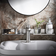 免打孔 卫生间镜前置物架浴室洗漱台水龙头壁挂式304不锈钢收纳架