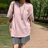 市舶司质感棉舒适韩国女装夏装宽松遮肉短袖，中长t恤