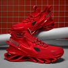 高档夏季红色男鞋2024年大红男潮鞋篮球运动鞋休闲跑步鞋网鞋