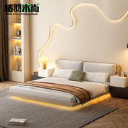 现代简约板式矮床北欧小户型悬浮双人床榻榻米悬空地台床卧室软床