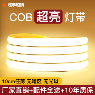 灯带led灯条客厅吊顶防水户外自粘220v超亮款线型，cob鞋柜衣柜插电