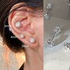 s925纯银饰螺丝拧香巴拉球形耳钉耳饰耳环，女款设计感高级轻奢耳骨