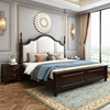 美式实木床1.8米轻奢双人床主卧1.5M欧式公主床 白色简约储物婚床