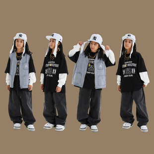 男童嘻哈hiphop街舞演出服套装，儿童宽松爵士，舞蹈表演走秀表演服装