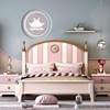 a06全实木儿童床，1.351.5米粉色套房家具轻奢约网红公主床女孩