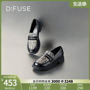 dfuse秋冬款，休闲乐福鞋圆头一脚蹬低跟休闲单鞋df33112015