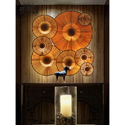 东南亚家具实木壁灯，个性创意酒店客厅背景墙过道，新中式装饰灯具