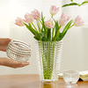 水晶玻璃花瓶摆件饰品客厅插花网红高级感透明摆件，鲜花玫瑰水养大
