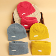儿童帽子围巾套装冬季羊绒，加厚保暖洋气，男宝宝婴儿帽子围脖两件套