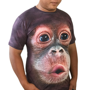 大猩猩t恤抖音猴子衣服，恶搞肌肉3d印花男女立体动物图案短袖体恤