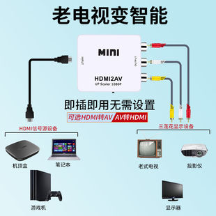 蓝海HDMI转AV线高清视频转换器RCA转换连接老式电视机游戏机顶盒