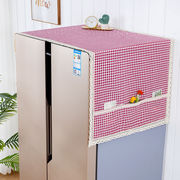冰箱防尘罩盖布巾亚麻单开门(单开门)双开田园欧式小冰箱微波炉蒙垫布