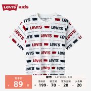 Levi's李维斯童装男童短袖T恤2022年中大童洋气印花休闲上衣