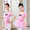 儿童舞蹈服女童练功服中国舞芭蕾舞蓬蓬纱裙长袖春秋表演服装粉色