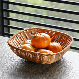 kens日式新年干果盘家用客厅，水果篮小吃零食，筐子仿藤编桌面收纳盒