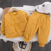 儿童棉衣男童轻薄棉服套装，小童洋气外穿两件套婴儿冬季保暖秋冬潮