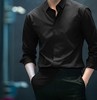 黑色衬衫男长袖商务正装韩版职业工作服新郎高级感2024春装白衬衣
