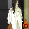高级感冬装2023年温柔韩系小香风白色毛呢，外套呢子大衣女秋冬