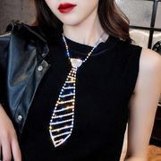 领带女装饰设计感韩版饰品锁骨项链亮钻女士颈链表演时尚礼物创意