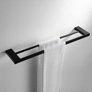 德国欧式黑色304不锈钢，毛巾架毛巾双杆卫生间置物架，浴室五金挂件