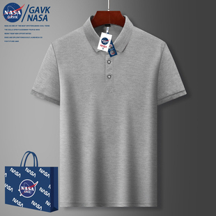 NASA GAVK2023秋冬季潮流情侣运动上衣男女同款POLO杉潮牌T恤男