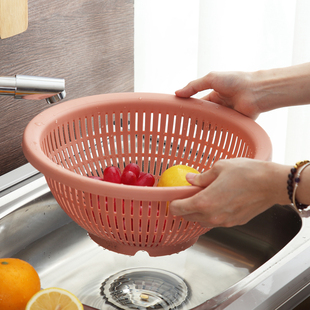 特硬加厚家用沥水篮厨房家用客厅水果盘子塑料网红创意洗菜盆