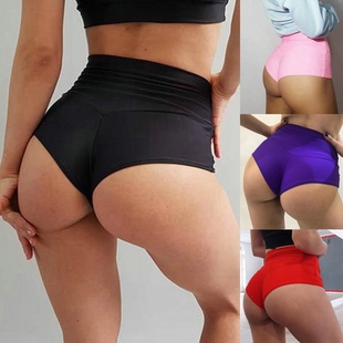 solidcolorhighwaistedtightyogashorts纯色高腰，紧身三分裤