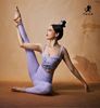 壁虎瑜伽服紫韵诗羽-套装高端印花普拉提运动健身一体式胸垫