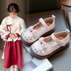 abcfans女童汉服鞋子儿童，中国风小皮鞋时尚，单鞋马面裙绣花鞋