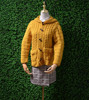 秋冬羊毛姜黄色(姜黄色)连帽纯色，加厚粗线针织开衫外套毛衣豹女