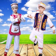 白族服装女舞蹈服云南大理成人绣花民族风男儿童少数民族衣服
