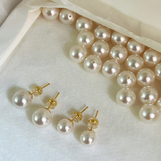 日韩fever博主同款法式复古珍珠，耳钉百搭轻奢高级感10mm珍珠耳环