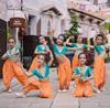 印度舞演出服儿童大筒裤，短上衣两件套古典民族敦煌风格肚皮舞服装