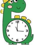 静音创意可爱动漫卡通时钟简约绿卧室表儿童房装饰恐龙挂钟客厅